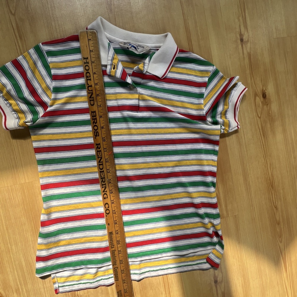 Vintage JC Pennys Multicolor Stripes Polo Women's Girls‎ Junior Large The Fox - Picture 5 of 10